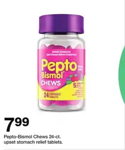 Target Pepto-Bismol Chews 24-ct. upset stomach relief tablets offer
