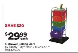 Michaels 5-Drawer Rolling Cart by Simply Tidy offer
