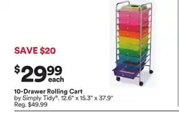 Michaels 10-Drawer Rolling Cart by Simply Tidy offer