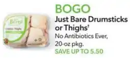 Publix Just Bare Drumsticks or Thighs offer
