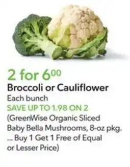 Publix Broccoli or Cauliflower offer