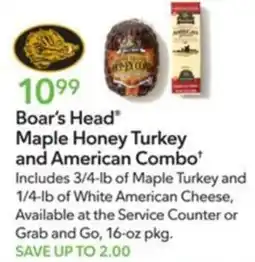 Publix Boar's Head Maple Honey Turkey and American Combo offer