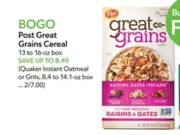 Publix Post Great Grains Cereal offer
