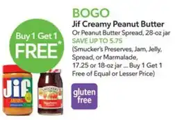 Publix Jif Creamy Peanut Butter Or Peanut Butter offer