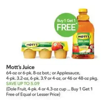 Publix Mott's Juice offer