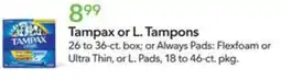 Publix Tampax or L. Tampons offer