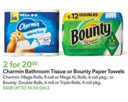 Publix Charmin Bathroom Tissue or Bounty Paper Towels C offer