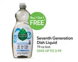 Publix Seventh GENERATION Dish Liquid offer