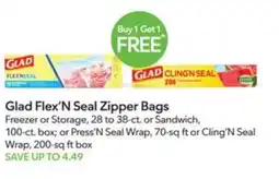 Publix Glad Flex'N Seal Zipper Bags offer