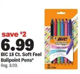 Meijer BIC 18 Ct. Soft Feel Ballpoint Pens offer
