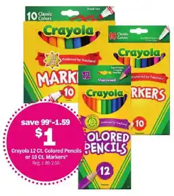 Meijer Crayola 12 Ct. Colored Pencils PENCILS or 10 Ct. Markers offer