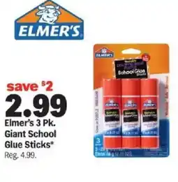 Meijer Elmer's 3 Pk. Giant School Glue Sticks offer