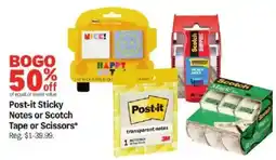 Meijer Post-it Sticky Notes or Scotch Tape or Scissors offer