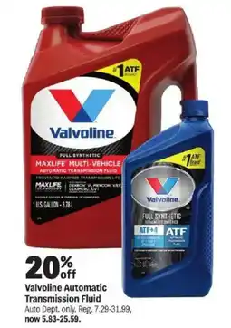 Meijer Valvoline Automatic Transmission Fluid offer