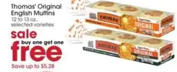 Giant Eagle Thomas' Original English Muffins offer