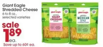 Giant Eagle Giant Eagle Shredded Cheese offer