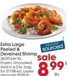 Giant Eagle Extra Large Peeled & Deveined Shrimp offer