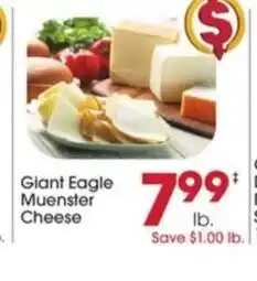 Giant Eagle Giant Eagle Muenster Cheese offer