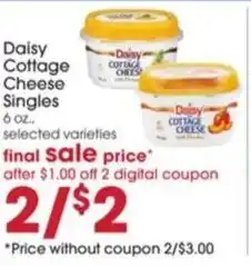 Giant Eagle Daisy Cottage Cheese Singles offer