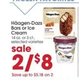 Giant Eagle Häagen-Dazs Bars or Ice Cream offer