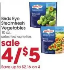 Giant Eagle Birds Eye Steamfresh Vegetables offer