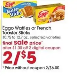 Giant Eagle Eggo Waffles or French Toaster Sticks offer