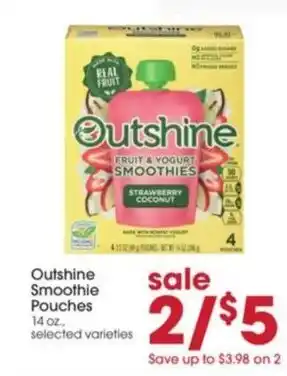 Giant Eagle Outshine Smoothie Pouches offer