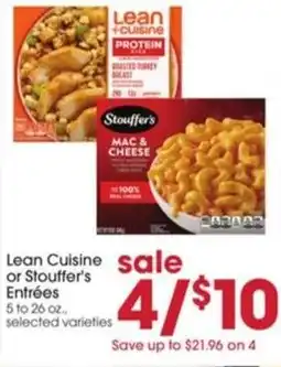 Giant Eagle Lean Cuisine or Stouffer's Entrées offer