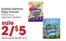Giant Eagle Gerber Get'ems Baby Snacks offer