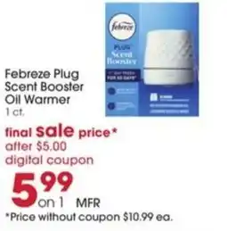Giant Eagle Febreze Plug Scent Booster Oil Warmer offer