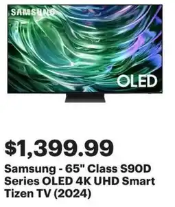 Best Buy Samsung - 65" Class S90D Series OLED 4K UHD Smart Tizen TV (2024) offer