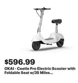 Best Buy OKAI - Ceetle Pro Electric Scooter with Foldable Seat w/35 Miles offer