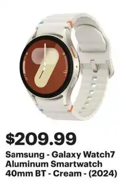 Best Buy Samsung Galaxy Watch7 Aluminum Smartwatch 40mm BT - Cream offer