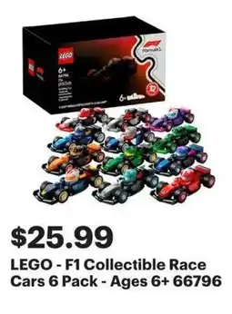 Best Buy LEGO - F1 Collectible Race Cars 6 Pack - Ages 6+ 66796 offer