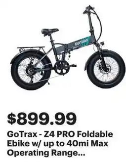 Best Buy GoTrax - Z4 PRO Foldable Ebike w/ up to 40mi Max Operating Range offer
