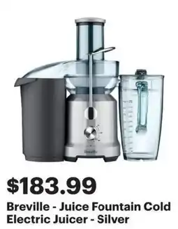 Best Buy Breville - Juice Fountain Cold Electric Juicer - Silver offer