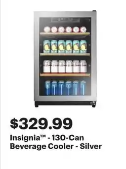 Best Buy Insignia-130-Can Beverage Cooler - Silver offer