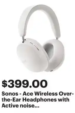 Best Buy Sonos - Ace Wireless Over- the-Ear Headphones with Active noise offer