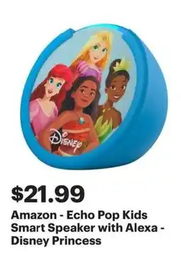 Best Buy Amazon - Echo Pop Kids Smart Speaker with Alexa - Disney Princess offer