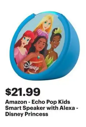 Best Buy Amazon - Echo Pop Kids Smart Speaker with Alexa - Disney Princess offer