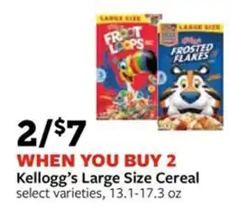 Fareway Kellogg's Large Size Cereal offer