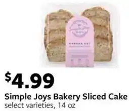 Fareway Simple Joys Bakery Sliced Cake offer
