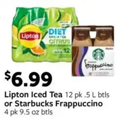 Fareway Lipton Iced Tea or Starbucks Frappuccino offer