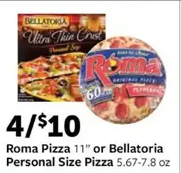 Fareway Roma Pizza 11" or Bellatoria Personal Size Pizza offer