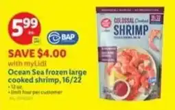 Lidl Ocean Sea frozen large cooked shrimp offer