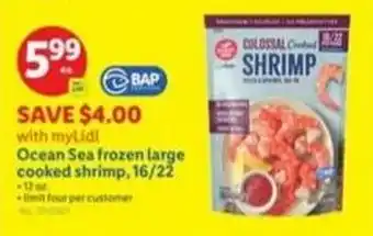 Lidl Ocean Sea frozen large cooked shrimp offer