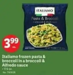 Lidl Italiamo frozen pasta & broccoli in a broccoli & Alfredo sauce offer