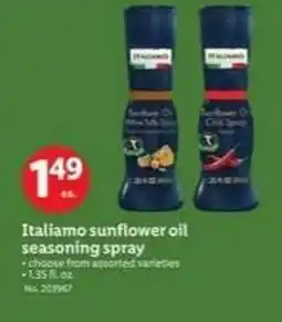 Lidl Italiamo sunflower oil seasoning spray offer