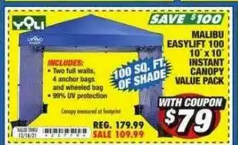 Big 5 Malibu Easylift 100 10' X 10' Instant Canopy offer