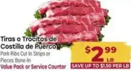 Los Altos Ranch Market Pork Ribs Cut In Strips offer